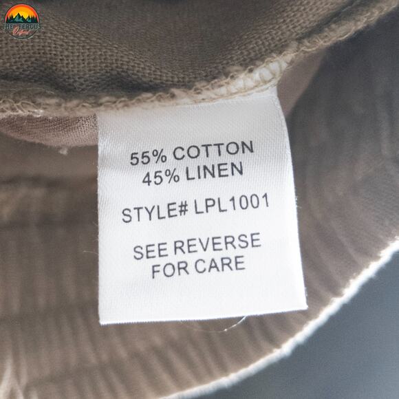 Me In California Ankle Pants Tan Linen Blend Drawstring Waist Women's Size 2XL - Picture 12 of 12